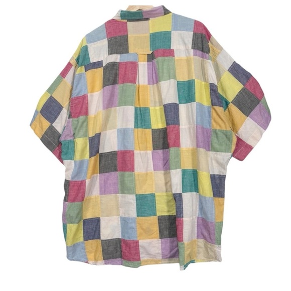Orvis Patchwork Button Up Short Sleeve Shirt Size XXL - Picture 2 of 9
